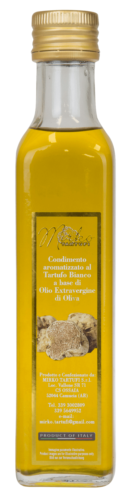 Olio al tartufo bianco  Mirko tartufi, produzione artigianale